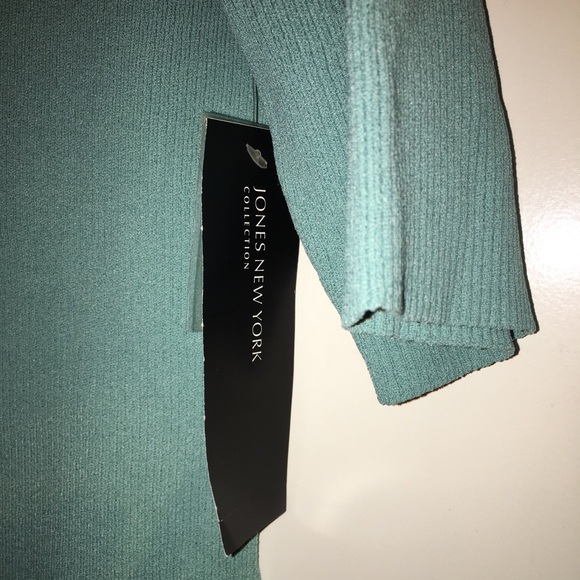 Jones New York Teal Ribbed Knit Top - Picture 5 of 7